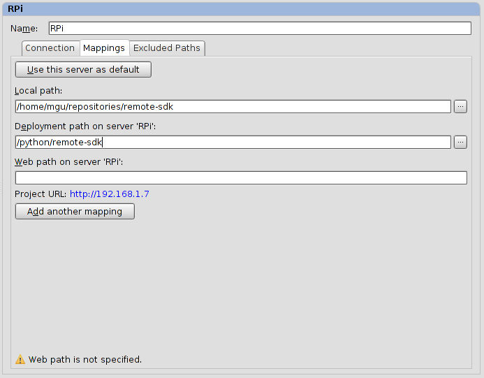 Configuration of folder mappings